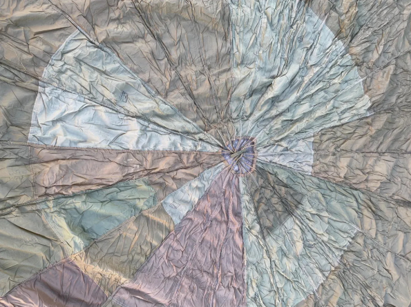 French Military 28 ft Round Parachute Canopy