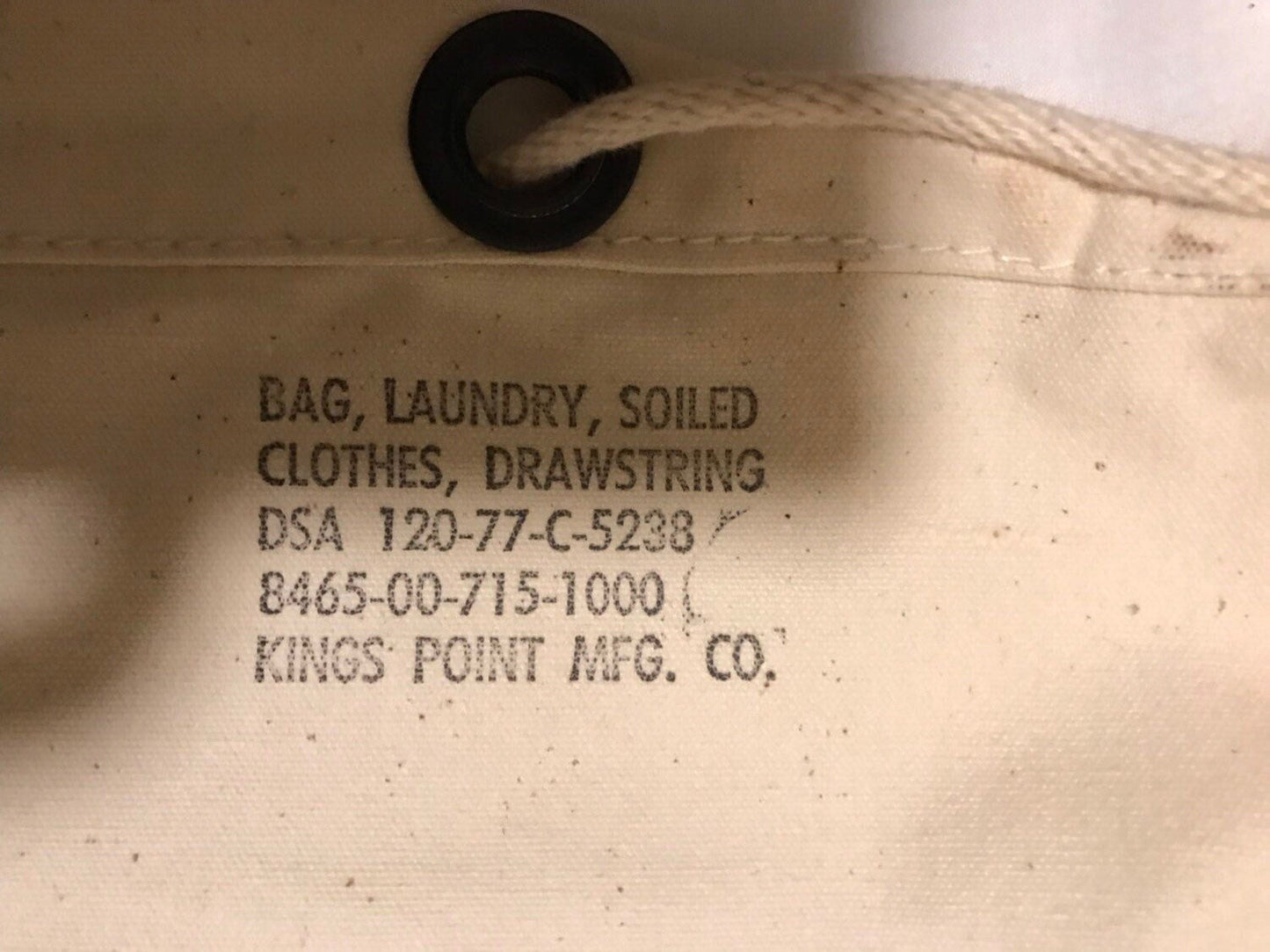 US Military Vintage Canvas Draw string off white Laundry bag, sea bag, Duffle bag, Sea bag