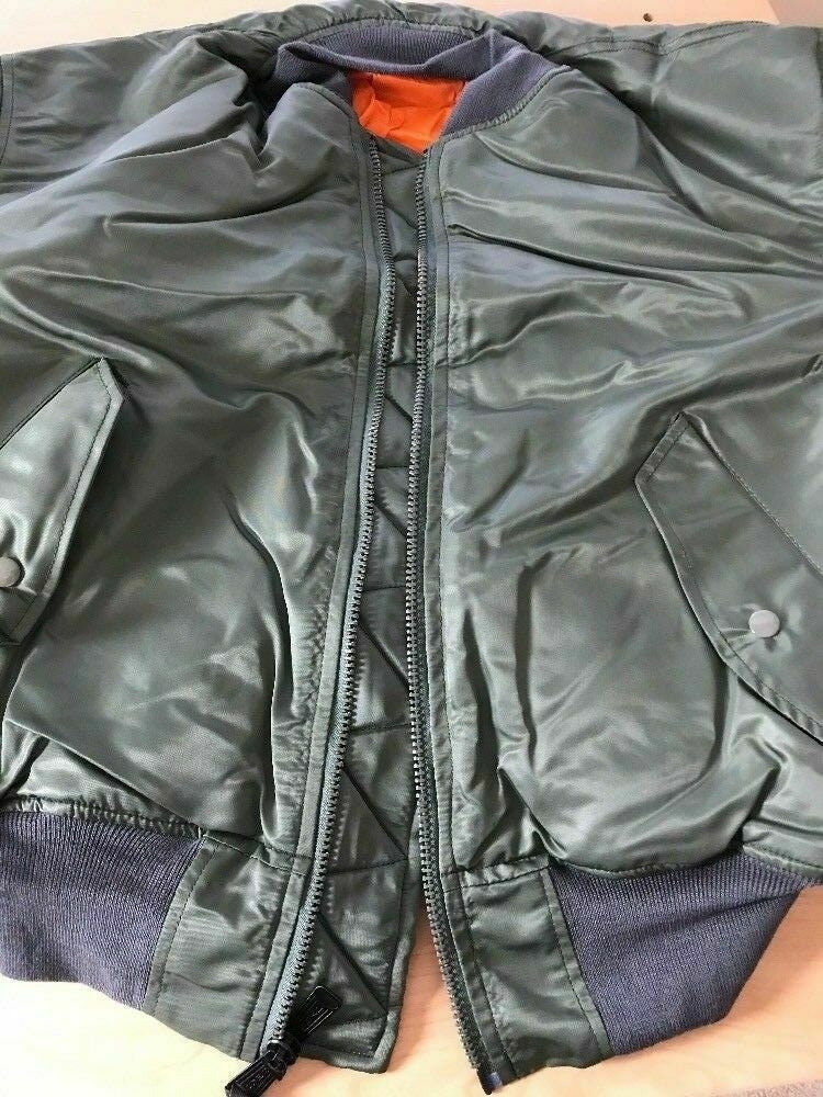 USAF MA-1 Green vintage flight jacket by Greenbrier mnfg new made in USA. Medium/ Large & Extra Large.
