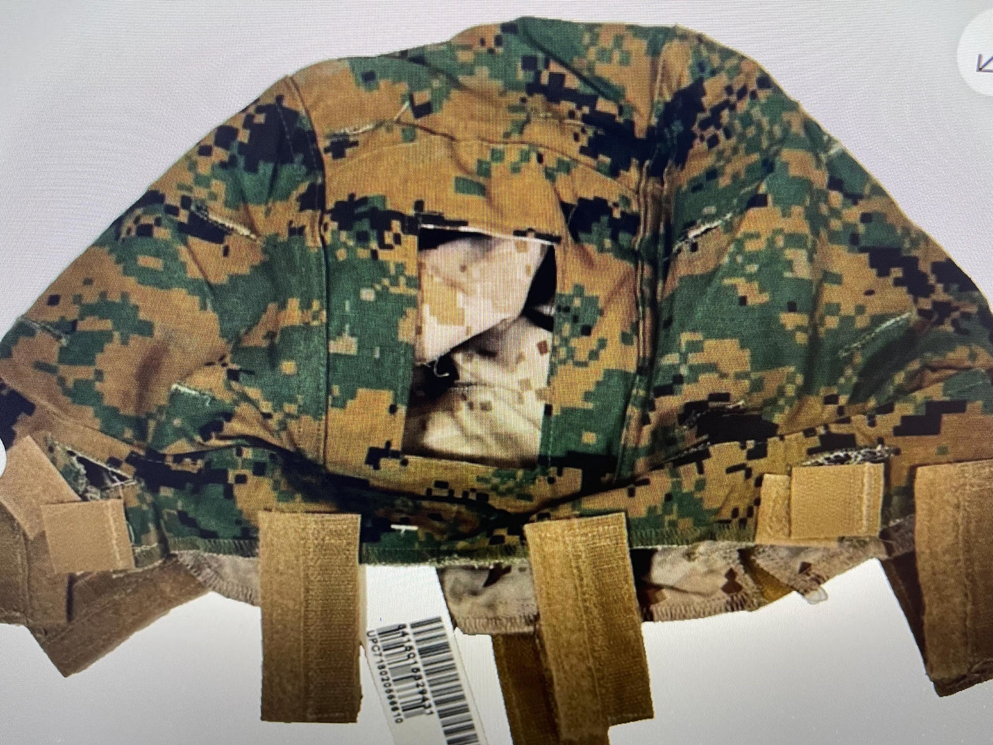 New USMC ECH reversible helmet cover w/ NVG cutout woodland desertmarpat Large