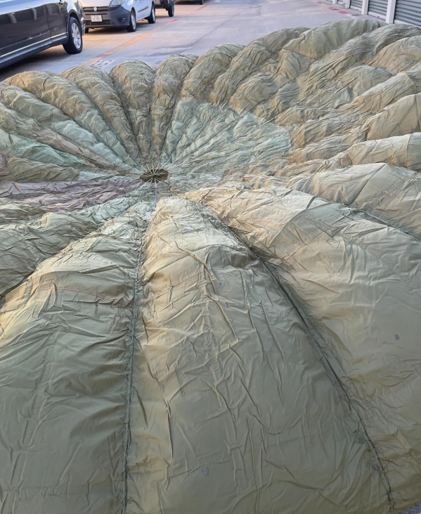 French Military 28 ft Round Parachute Canopy