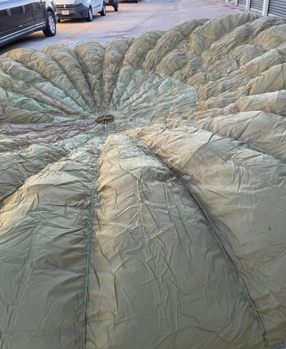 French Military 28 ft Round Parachute Canopy