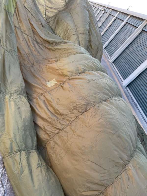French Military 28 ft Round Parachute Canopy