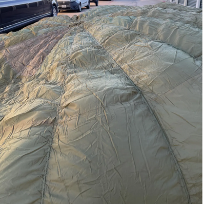 French Military 28 ft Round Parachute Canopy