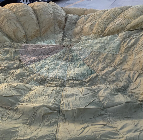 French Military 28 ft Round Parachute Canopy
