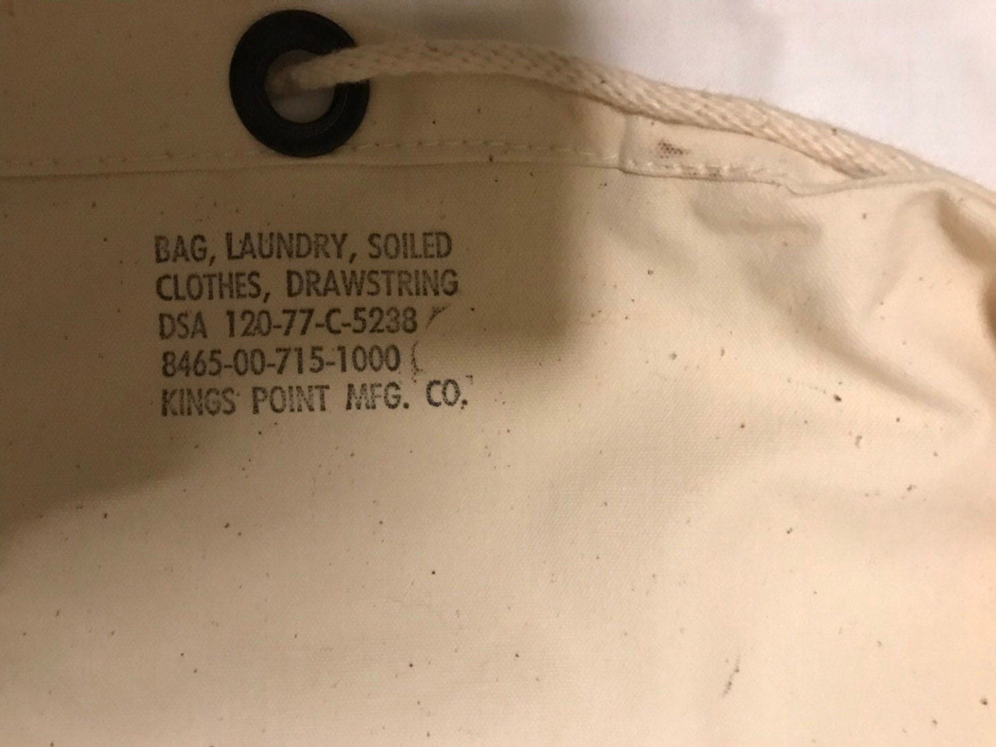 US Military Vintage Canvas Draw string off white Laundry bag, sea bag, Duffle bag, Sea bag