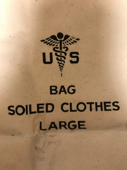 US Military Vintage Canvas Draw string off white Laundry bag, sea bag, Duffle bag, Sea bag