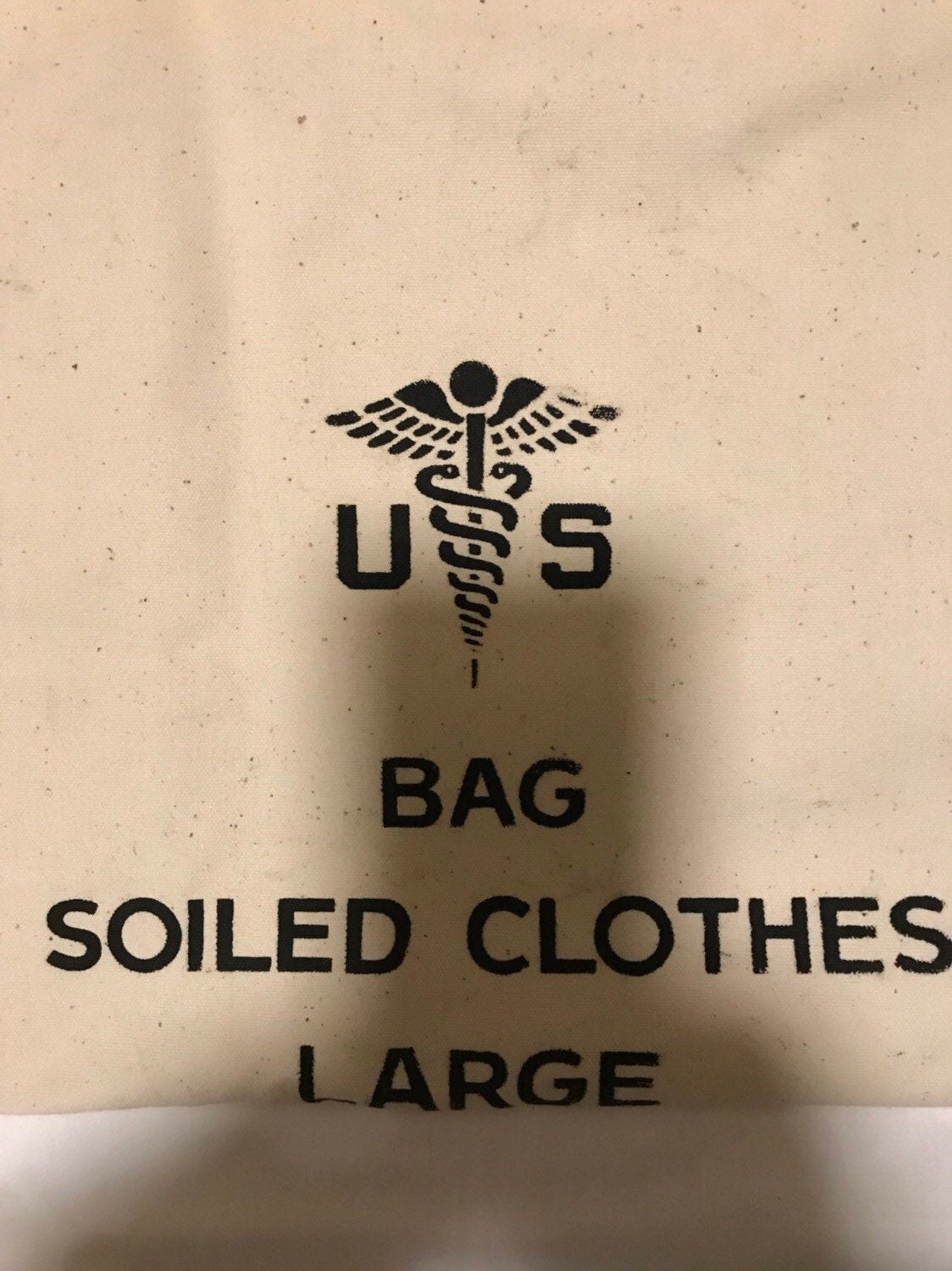 US Military Vintage Canvas Draw string off white Laundry bag, sea bag, Duffle bag, Sea bag