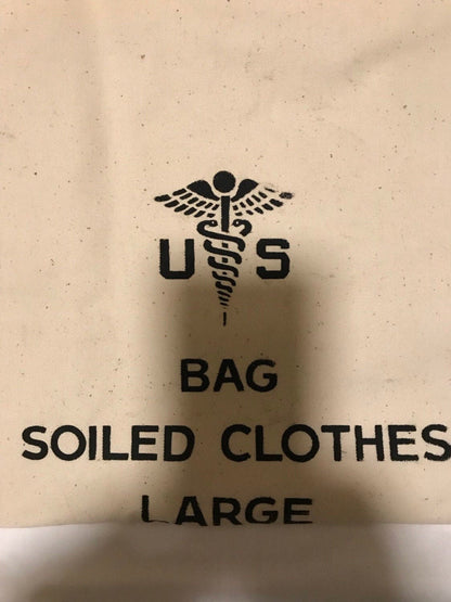 US Military Vintage Canvas Draw string off white Laundry bag, sea bag, Duffle bag, Sea bag