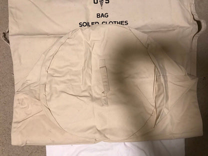 US Military Vintage Canvas Draw string off white Laundry bag, sea bag, Duffle bag, Sea bag