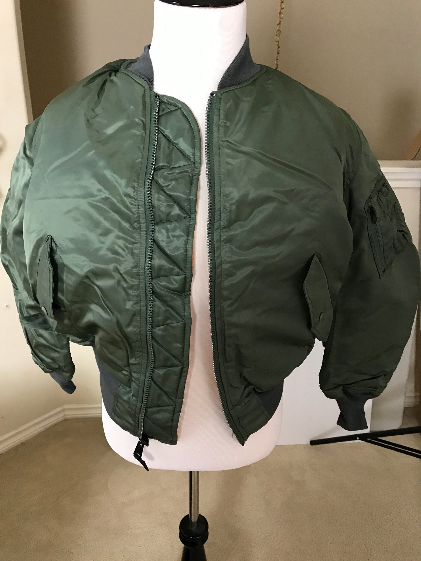 USAF MA-1 Green vintage flight jacket by Greenbrier mnfg new made in USA. Medium/ Large & Extra Large.