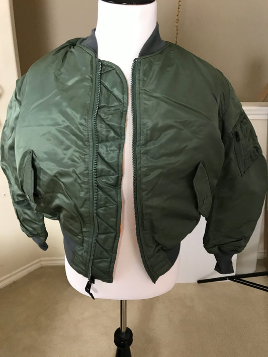 USAF MA-1 Green vintage flight jacket by Greenbrier mnfg new made in USA. Medium/ Large & Extra Large.