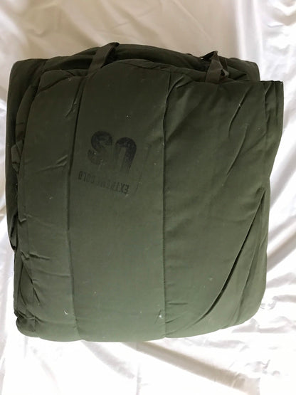 Brand new genuine US military extreme cold weather sleeping bag OD green vintage 1984.