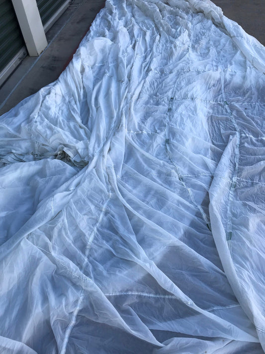 Genuine military White 35ft. Diameter vintage Solid Panels Parachute for photo shoot, canopy, cover and decoration.