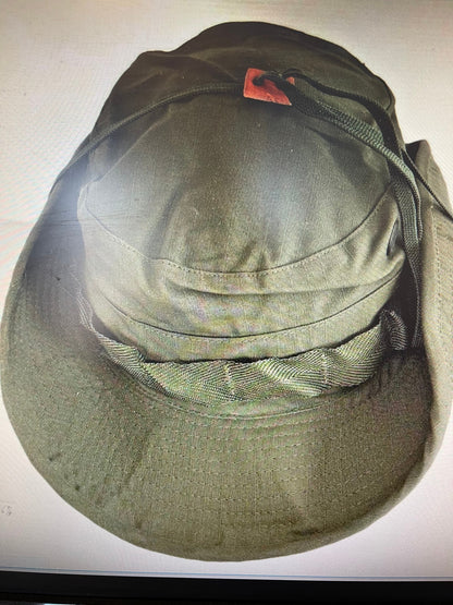 US Military authentic Vietnam era OD green sun Boonie hat water repellent size 67/8 Small.