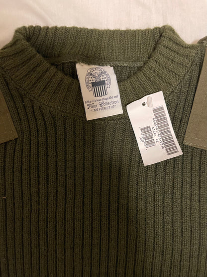 Genuine US Army Olive green Vintage 100% virgin wool Commando Sweater New