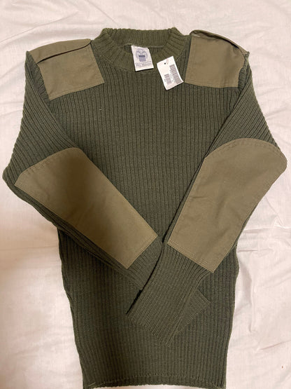 Genuine US Army Olive green Vintage 100% virgin wool Commando Sweater New
