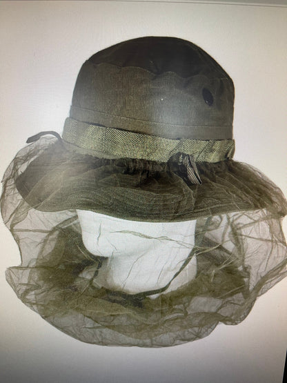 US Military authentic Vietnam era OD green sun Boonie hat water repellent size 67/8 Small.