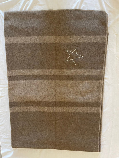 Italian Army Military Classical Style Wool Blanket with Star New