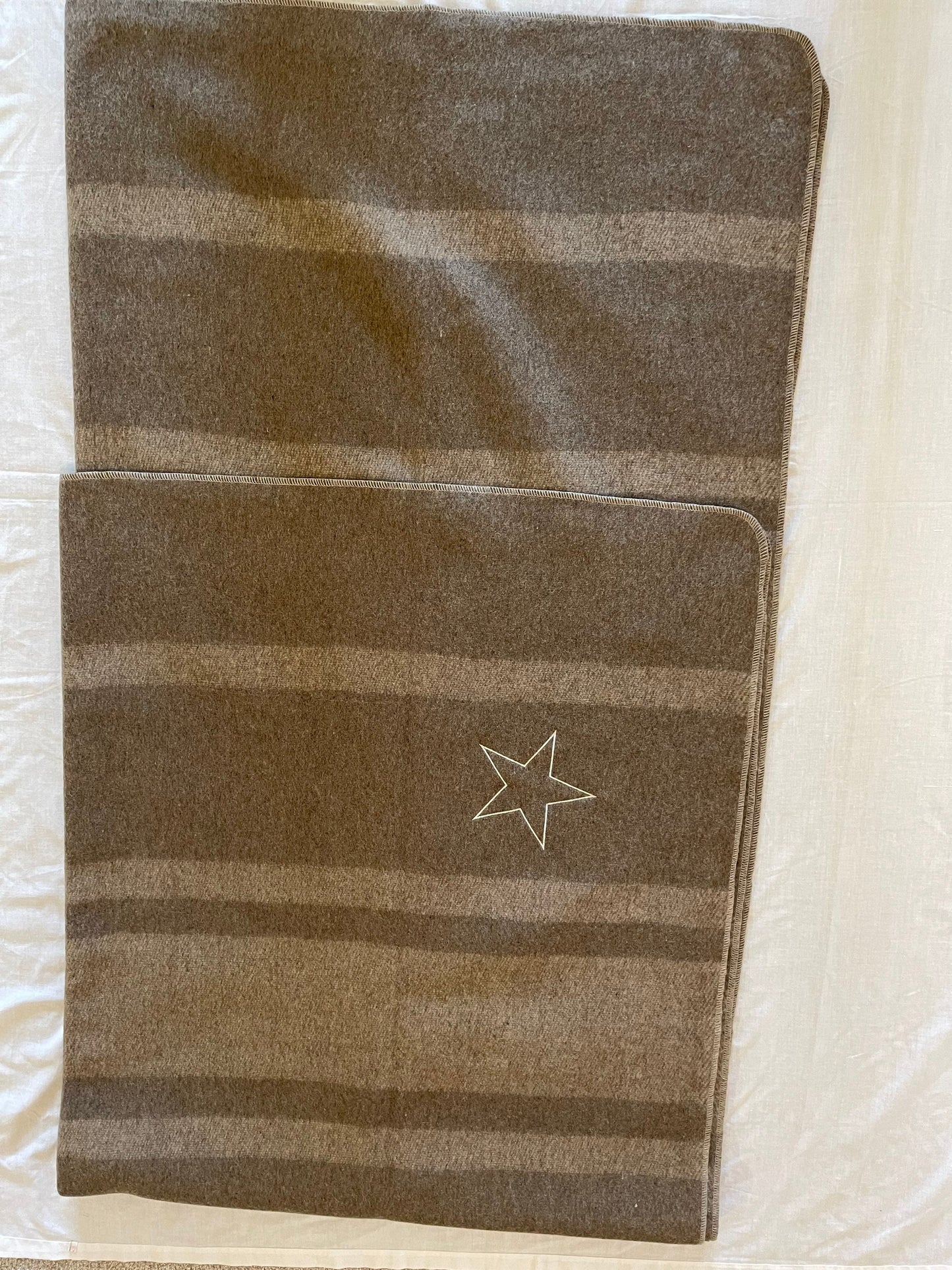 Italian Army Military Classical Style Wool Blanket with Star New