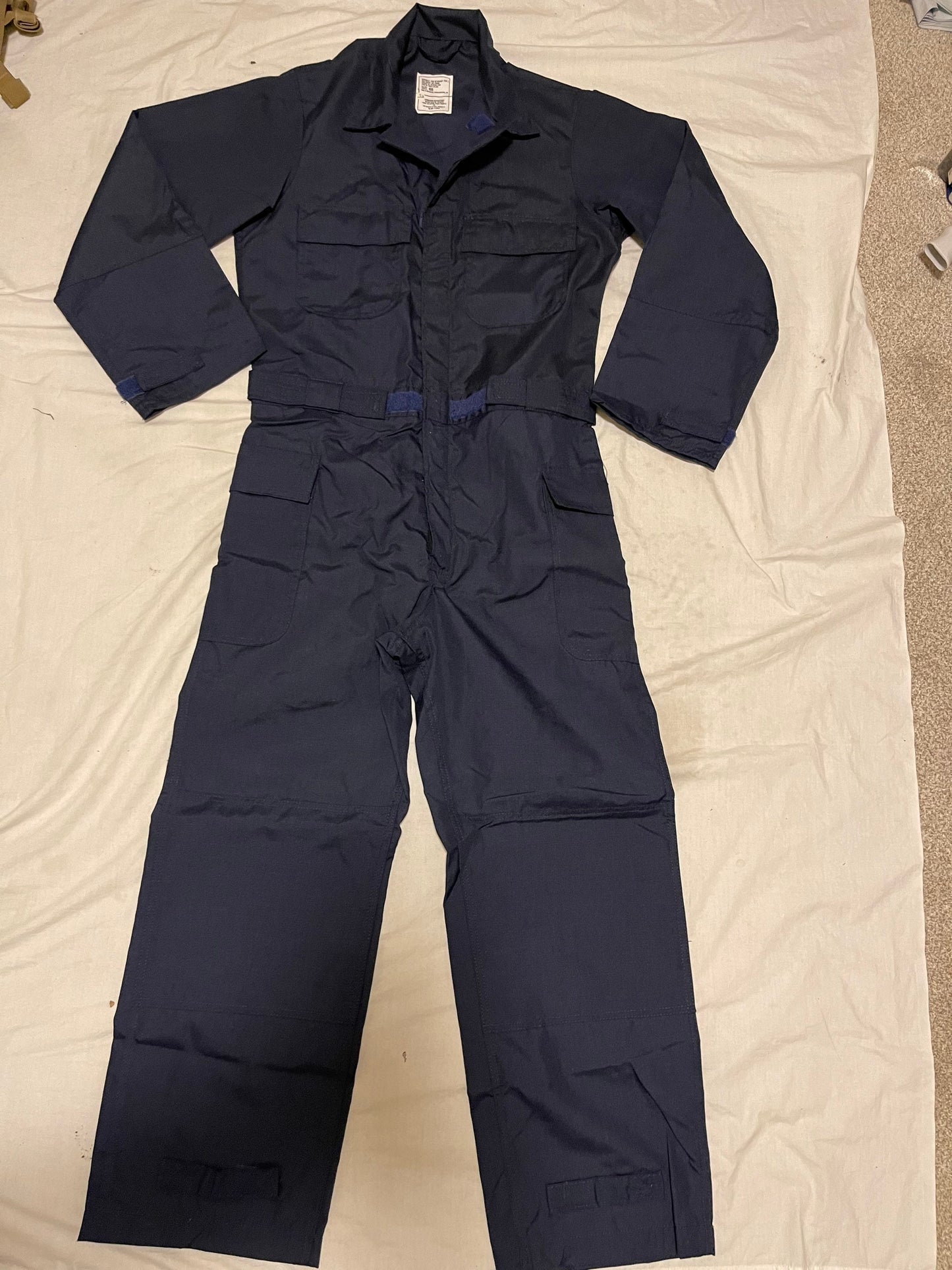 US military coveralls fire retardant type 1/ blue 100% Aramid 40 Reg New.