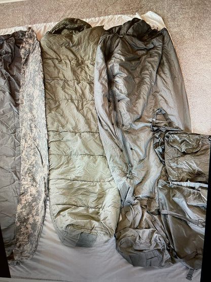 Genuine US Gi Acu digital gortex Modular Sleep system complete 5 pcs. Camping , Outdoor recreation.