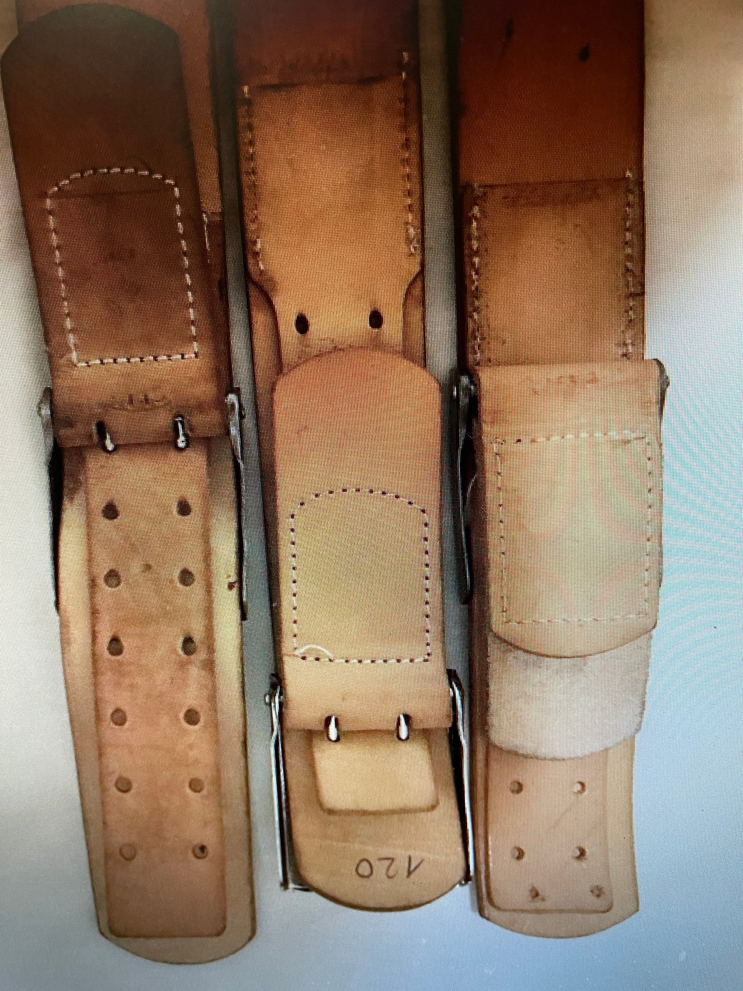Genuine west German military Black 2” Wide Leather Belt w/Eagle Buckle Cold War era Warsaw. Sizes XS to XXXL.