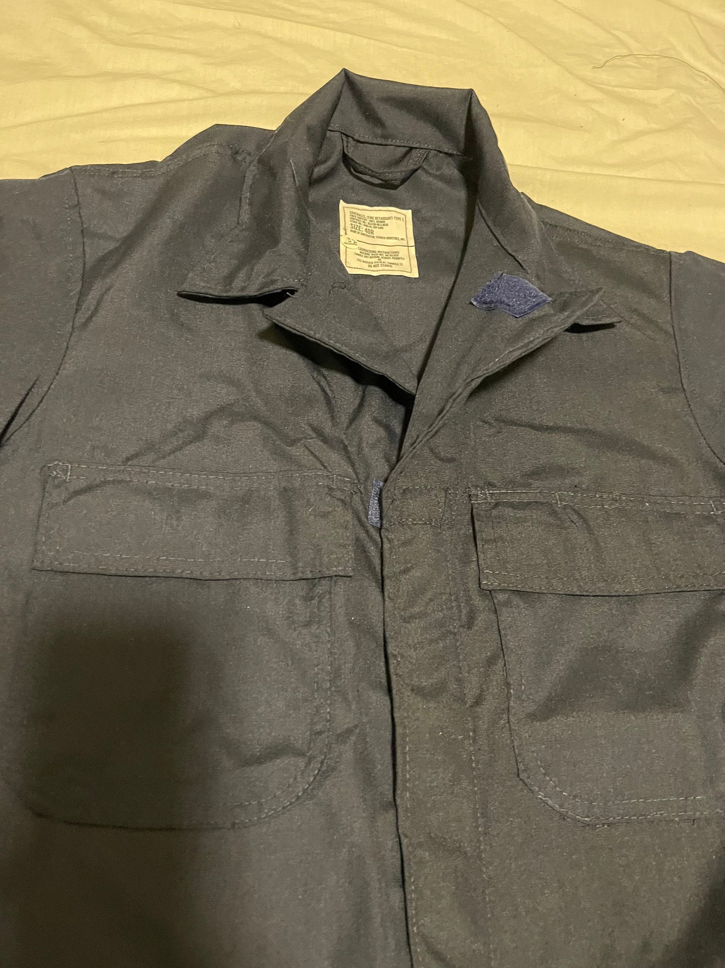 US military coveralls fire retardant type 1/ blue 100% Aramid 40 Reg New.