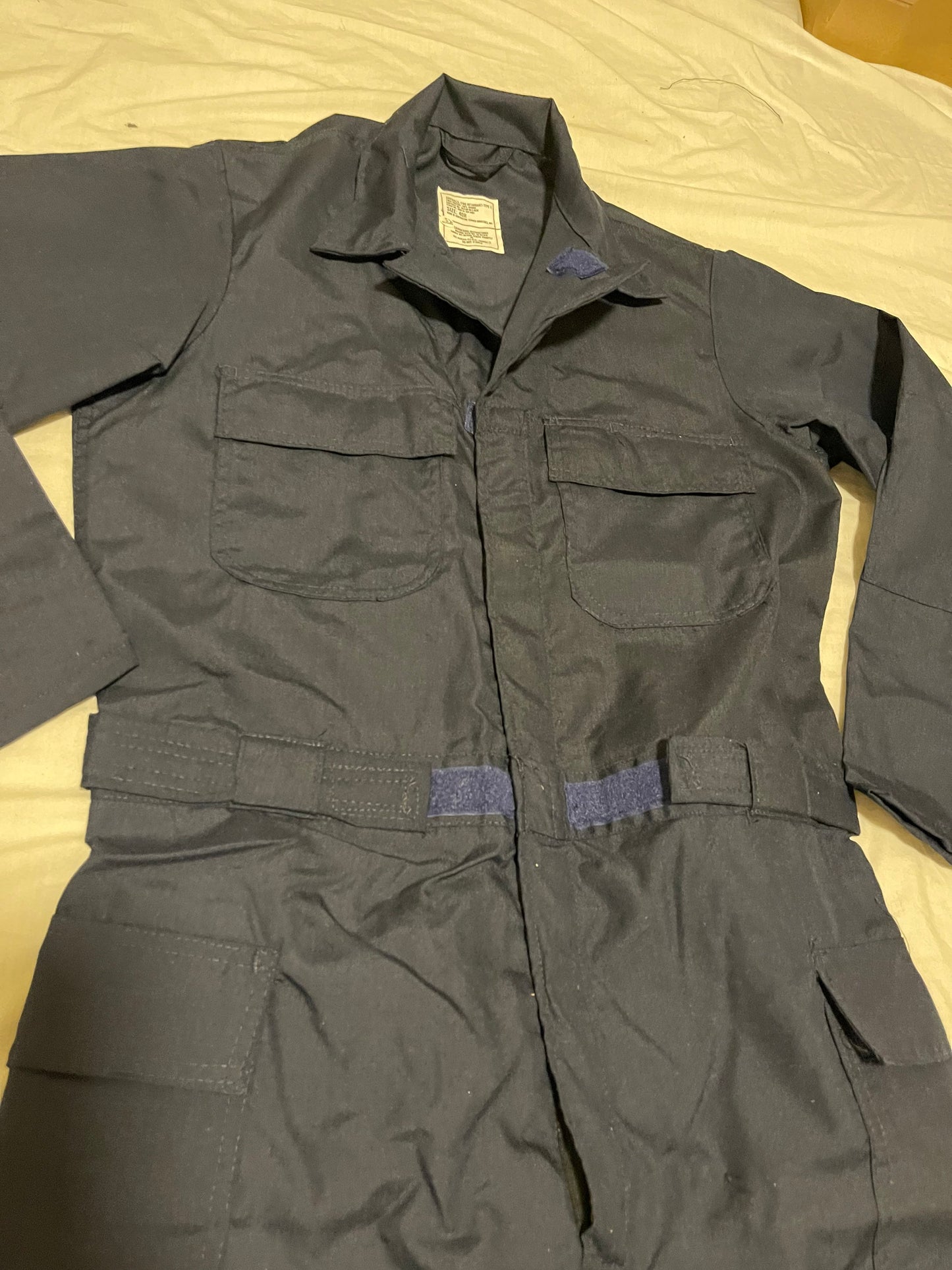 US military coveralls fire retardant type 1/ blue 100% Aramid 40 Reg New.