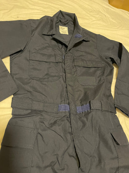 US military coveralls fire retardant type 1/ blue 100% Aramid 40 Reg New.