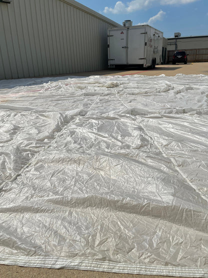 Military 35ft White Round Parachute/photo Shoot, Car/Boat Covers, Canopy and decoration.
