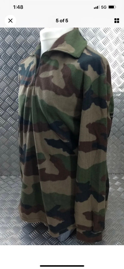 Authentic French Foreign Legion Army Soft Polar Fleece Shirt Quarter Zip Large and X Large New.