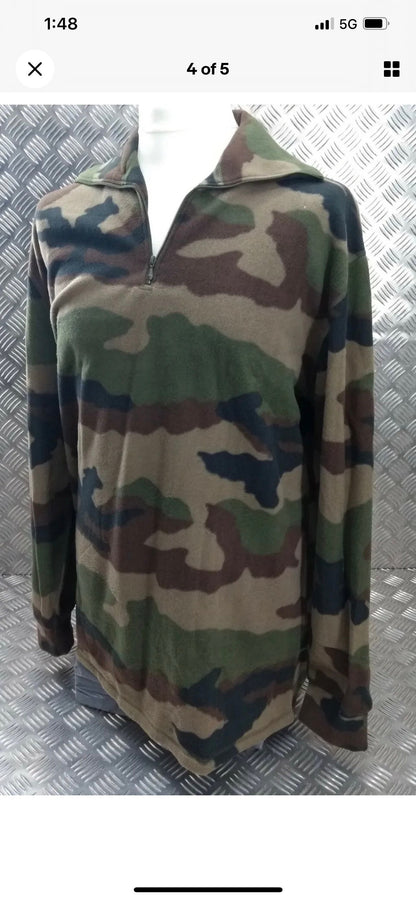 Authentic French Foreign Legion Army Soft Polar Fleece Shirt Quarter Zip Large and X Large New.