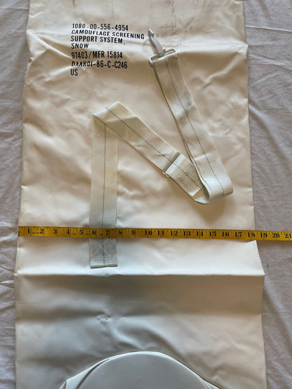 Genuine US GI snow camo screen support poles and accessories duffle bag,luggage bags/strap,heavy poly water proof.New.