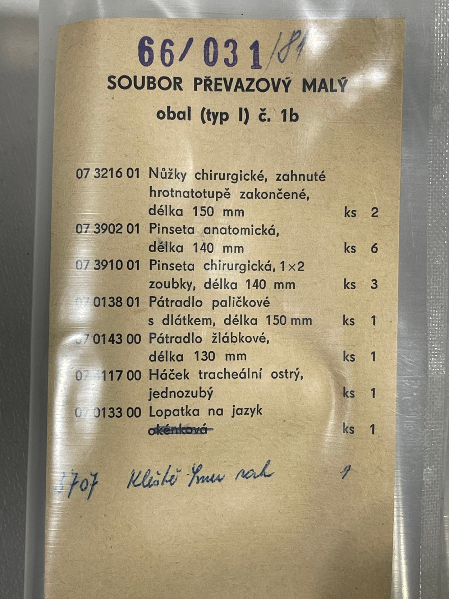 Genuine Czech military vintage medical surgical 27 pcs.kit rare collectible in mint condition dated between 1979 and 1982.