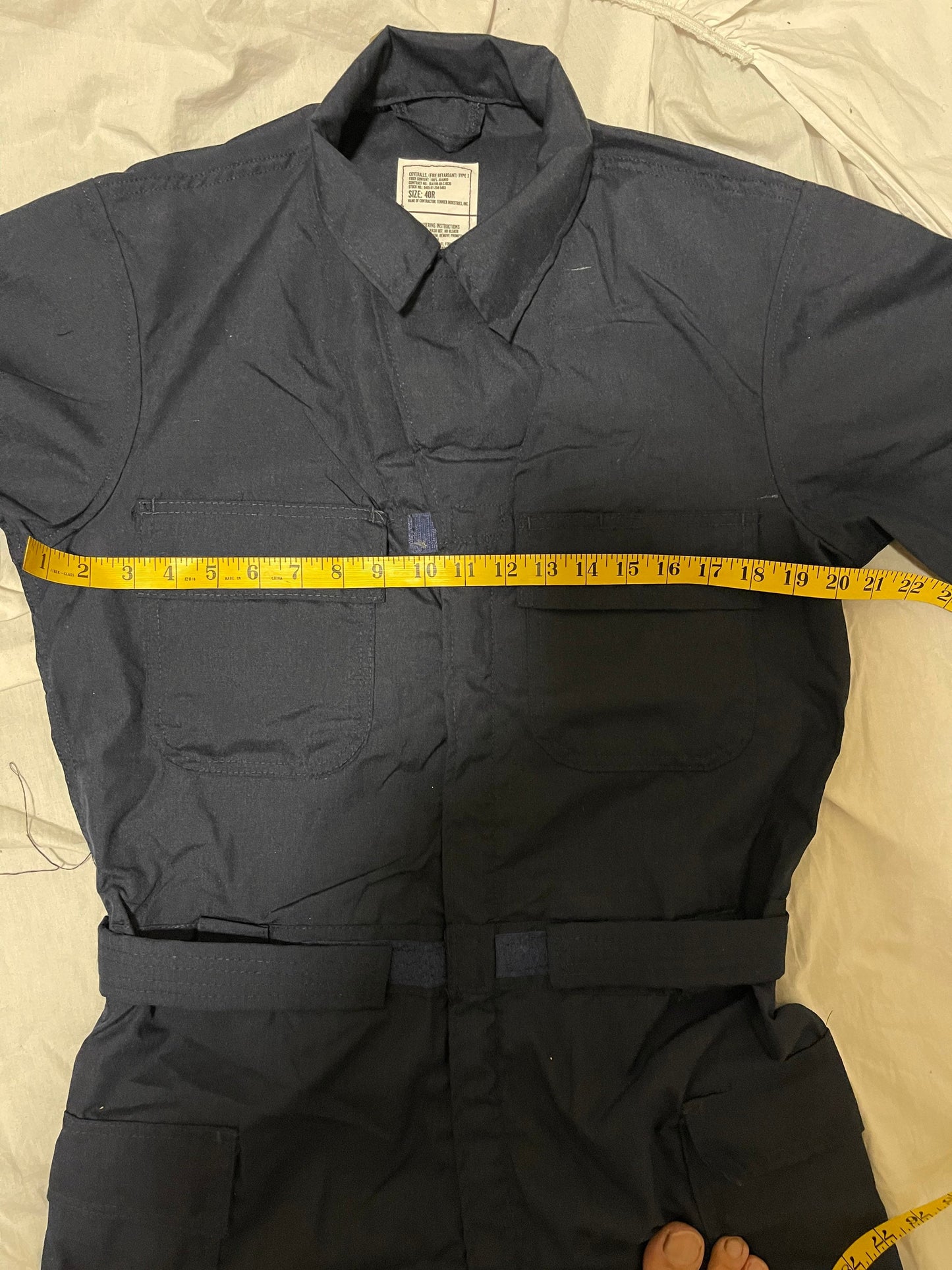 US military coveralls fire retardant type 1/ blue 100% Aramid 40 Reg New.