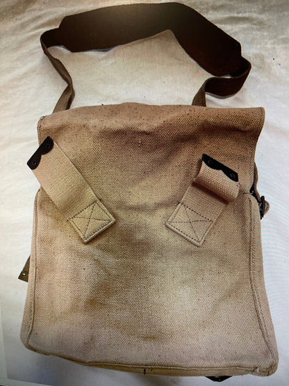 Genuine British Military Vintage WW2 Khaki canvas Shoulder bag pattern 37 small pack 1940/1950