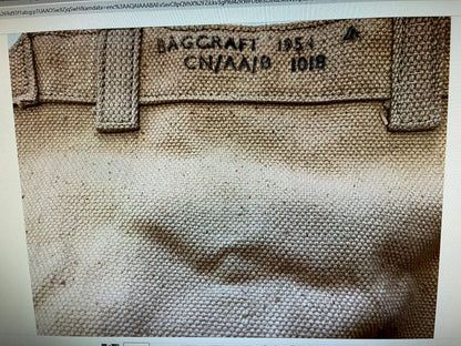 Genuine British Military Vintage WW2 Khaki canvas Shoulder bag pattern 37 small pack 1940/1950