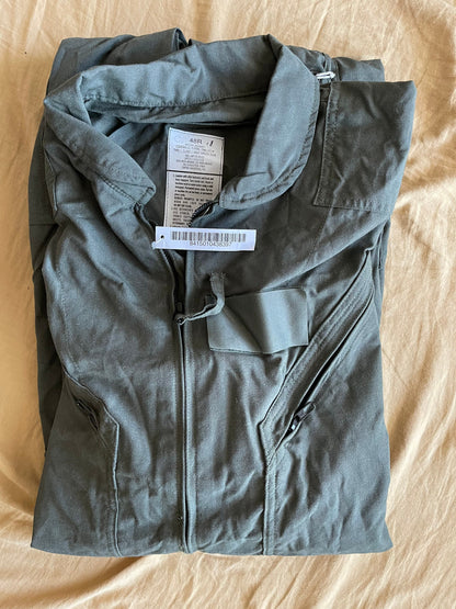 US military Flyers coveralls CWU 27P Nomex Fire Resistant sage green new w/ tag