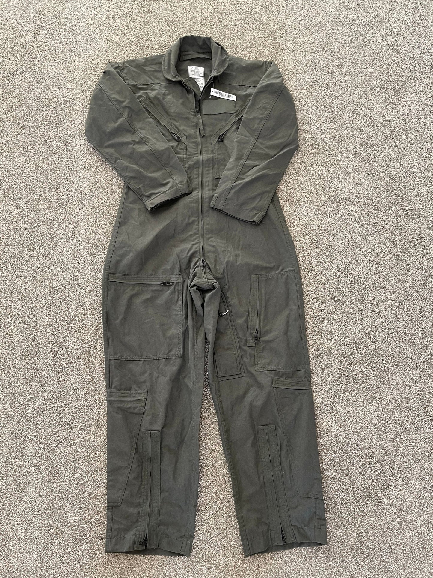 US military Flyers coveralls CWU 27P Nomex Fire Resistant sage green new w/ tag