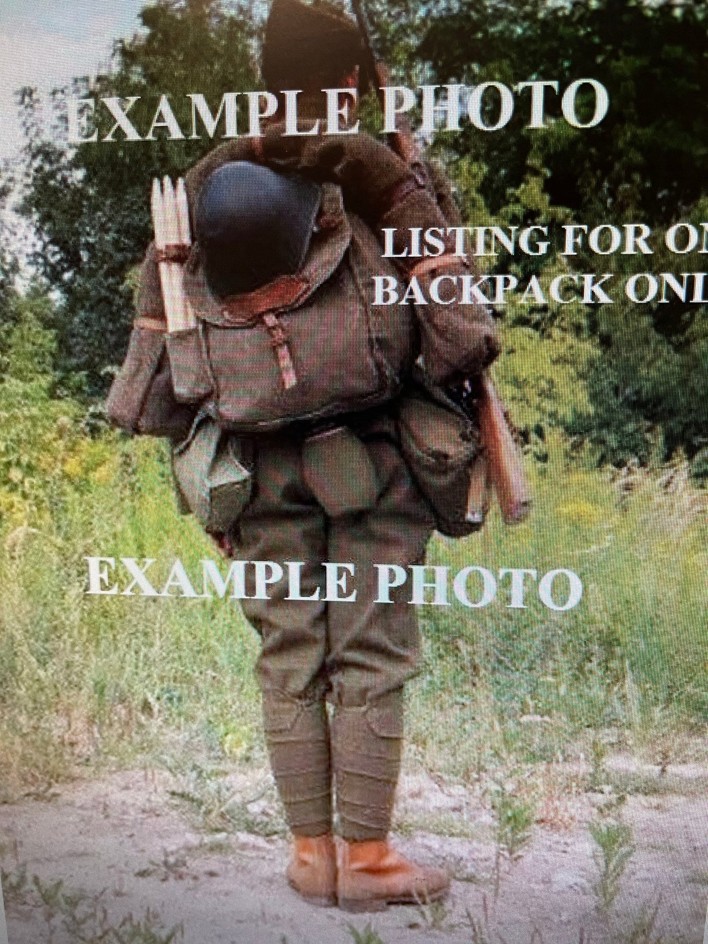 Genuine vintage Romanian Army rucksack backpack military surplus Leather/canvas bag.