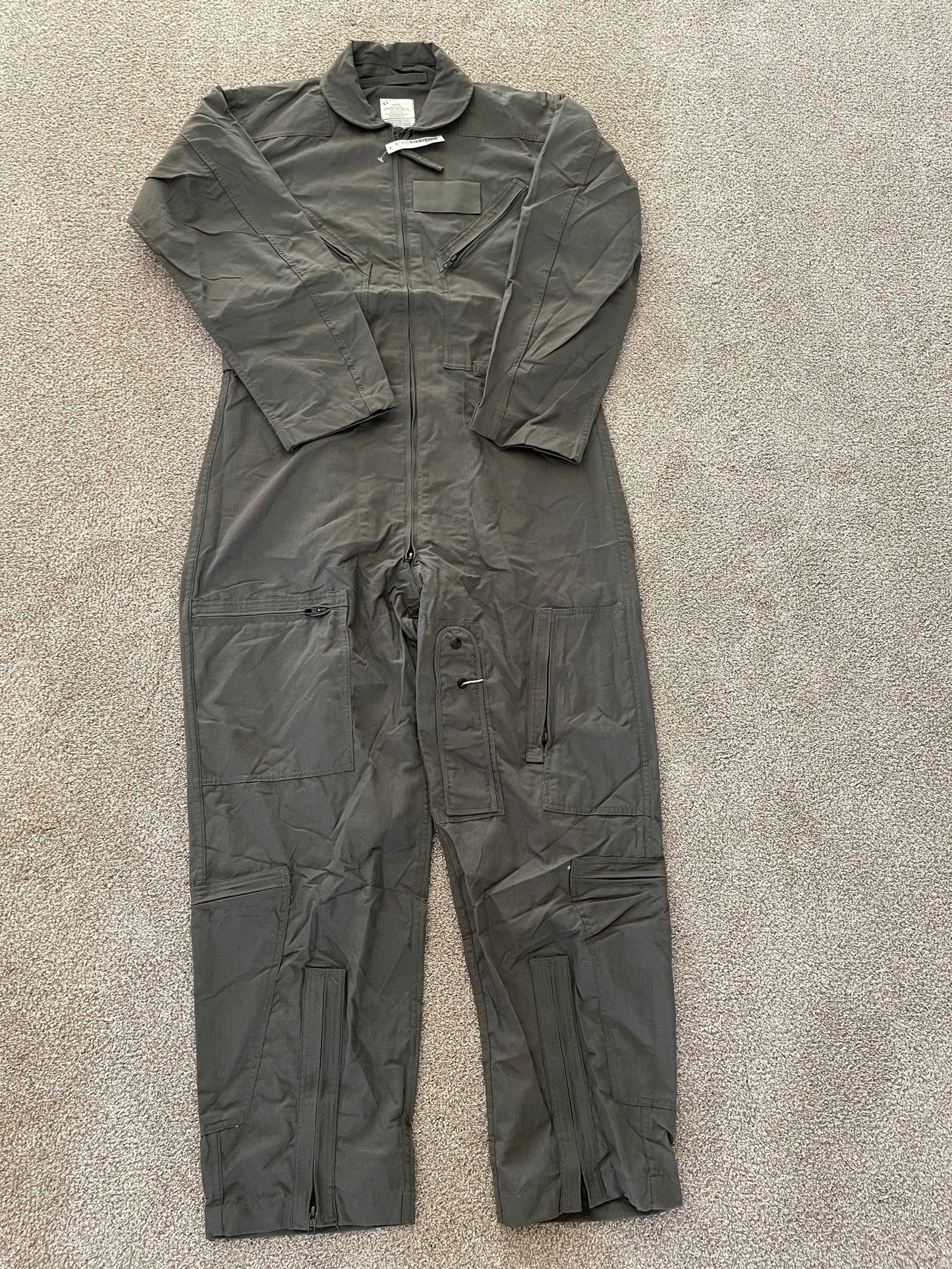 US military Flyers coveralls CWU 27P Nomex Fire Resistant sage green new w/ tag