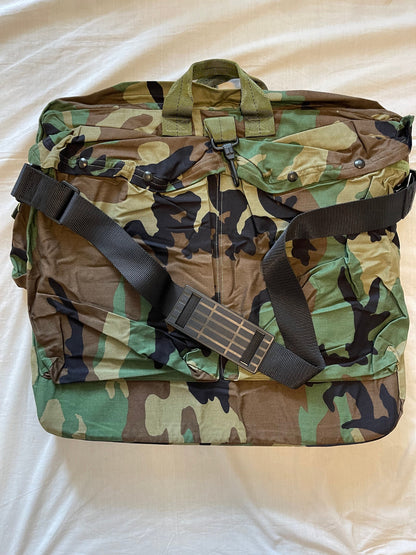 Genuine US Military Woodland camouflage Flyers Helmet bag HGU- 56/P New.