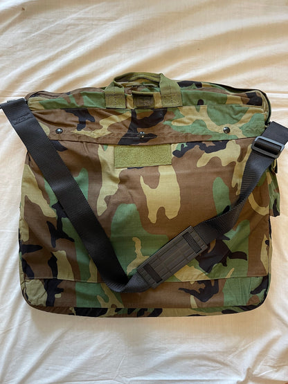 Genuine US Military Woodland camouflage Flyers Helmet bag HGU- 56/P New.
