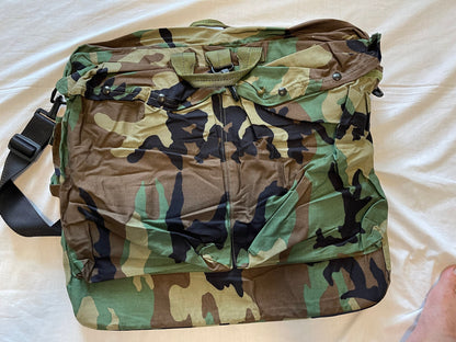 Genuine US Military Woodland camouflage Flyers Helmet bag HGU- 56/P New.