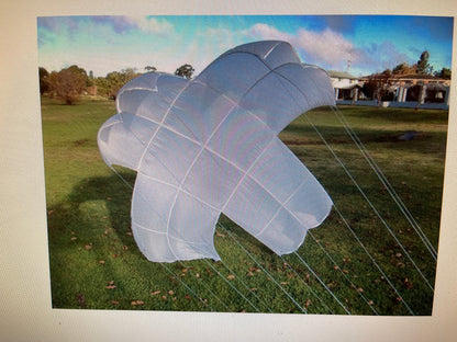 Genuine US GI 15 ft. UNICROSS cargo Parachute white / photo shoot, deco and display.