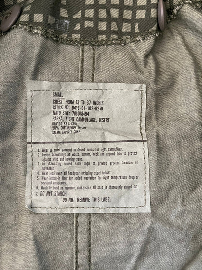 Genuine US Military Vintage Night Desert Parka new size Small
