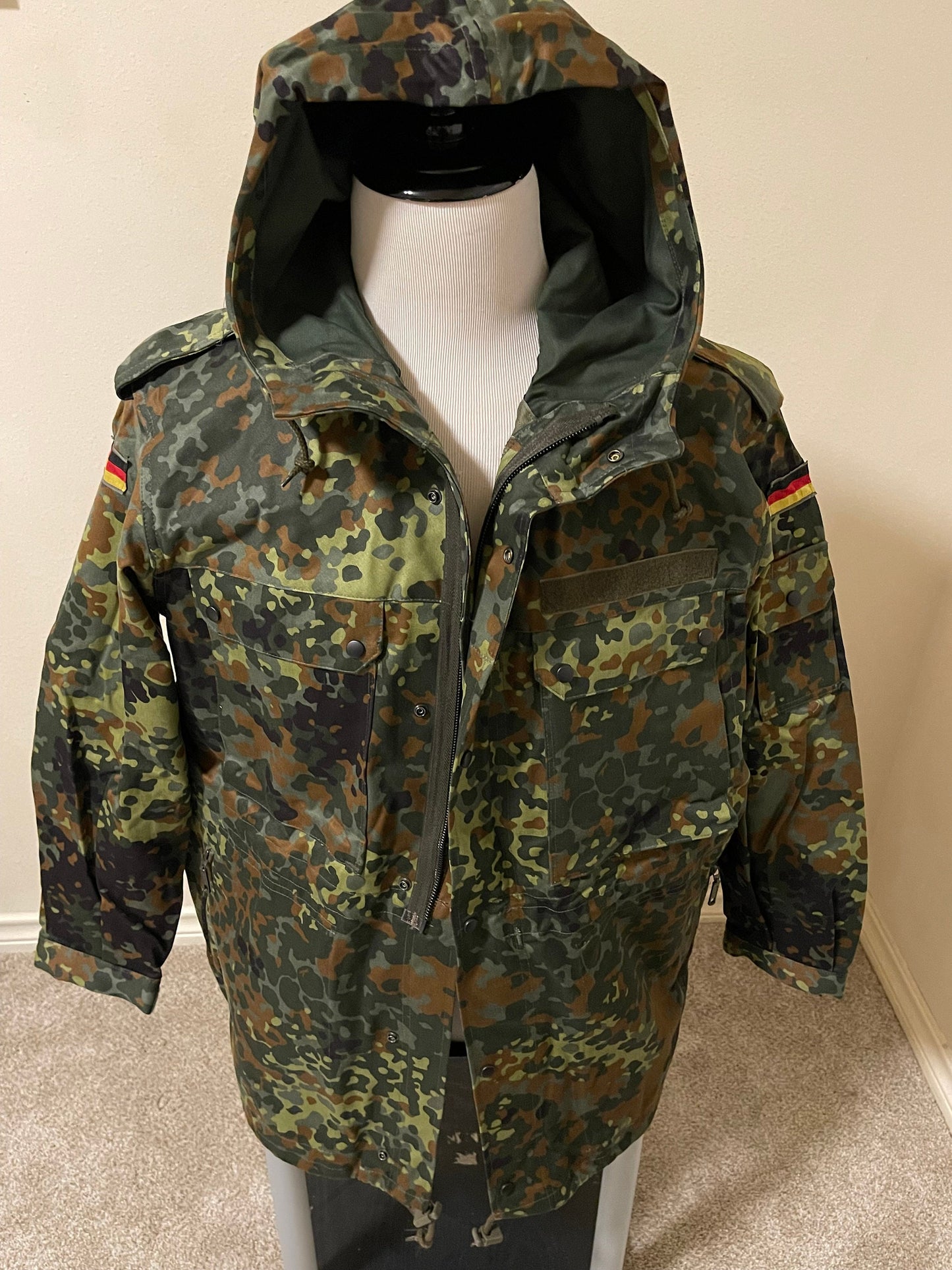 Genuine Vintage German Army Flecktran Parka Bundeswehr Camo Military camouflage Jacket Brand New.