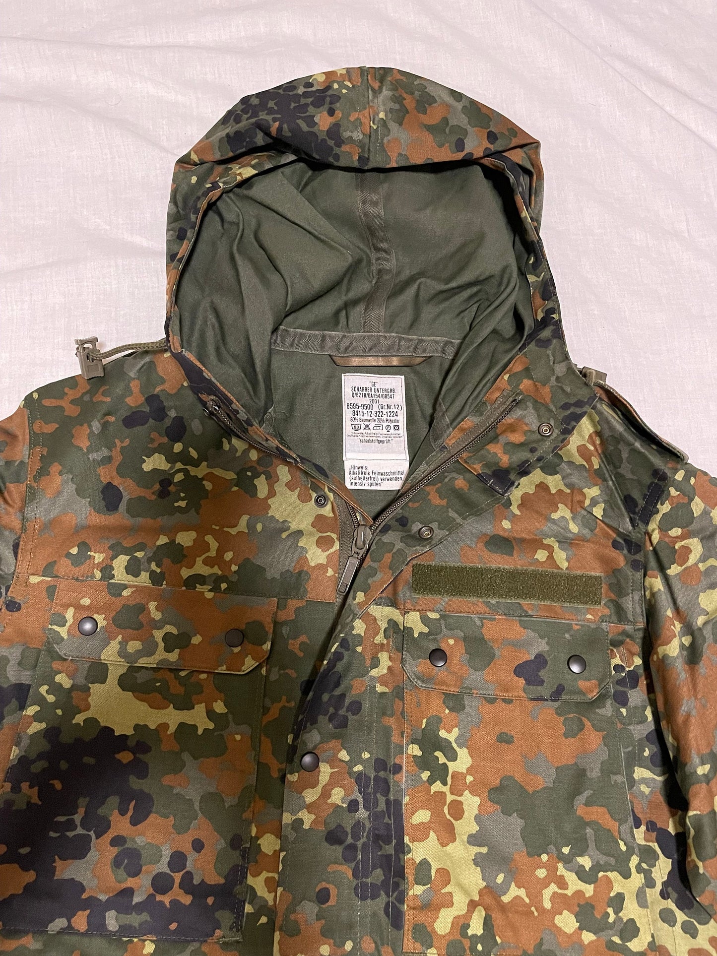 Genuine Vintage German Army Flecktran Parka Bundeswehr Camo Military camouflage Jacket Brand New.