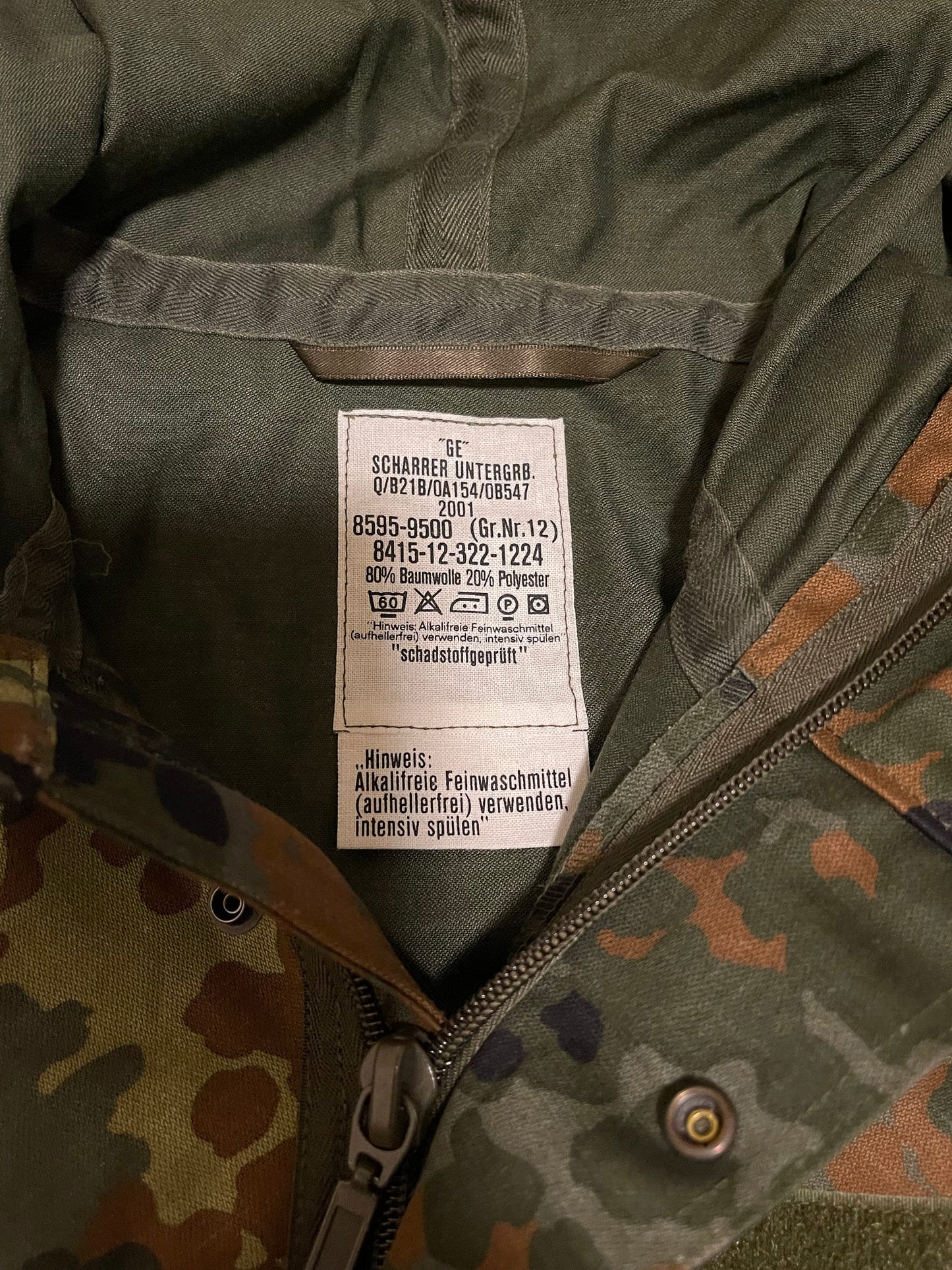 Genuine Vintage German Army Flecktran Parka Bundeswehr Camo Military camouflage Jacket Brand New.